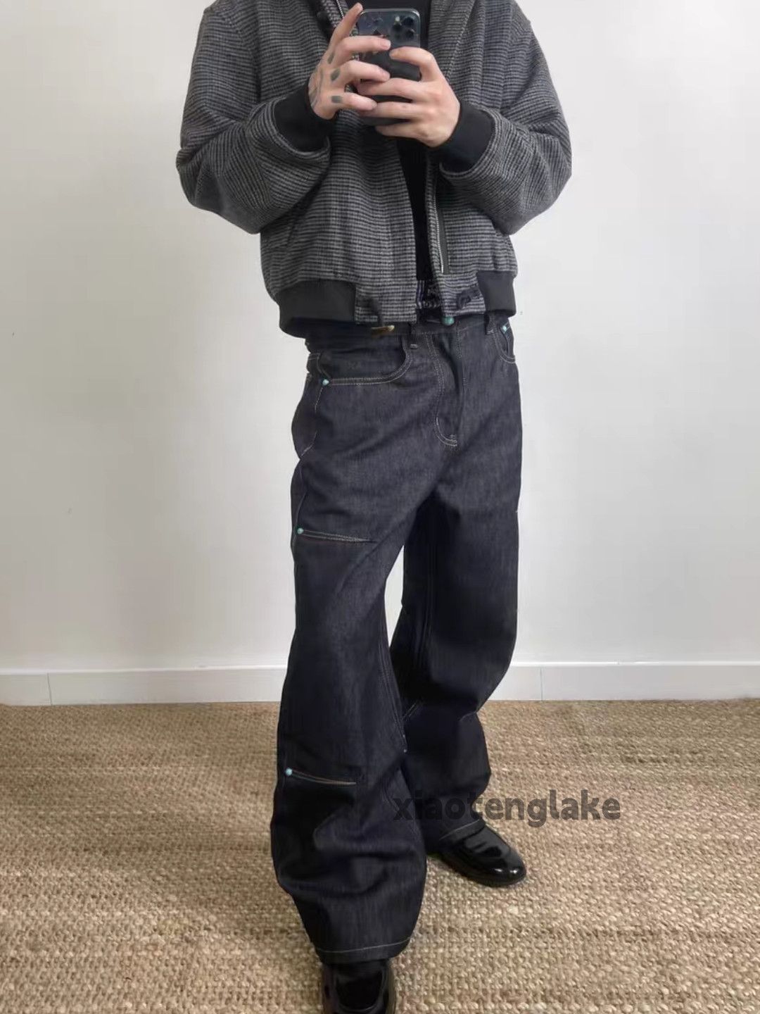 Jean Unisex utility loose baggy skate hiphop yuppie pants Size US 28 / EU 44 - 3 Thumbnail
