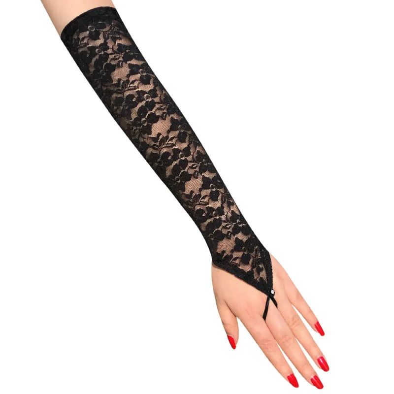 Other Sexy Hook Finger Lace Long Temptation Fingerless Gloves Size ONE SIZE - 3 Thumbnail