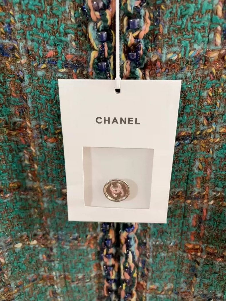 Chanel Chanel 23 Handicraft Workshop Series Green Coat Size XXS / US 00 / IT 34 - 5 Thumbnail