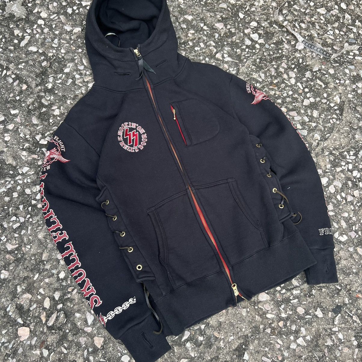 Japanese Brand “SKULL”KNOCKING ON HELL DOOR ZIP UP RIDE HOODIE Size US S / EU 44-46 / 1 - 3 Thumbnail