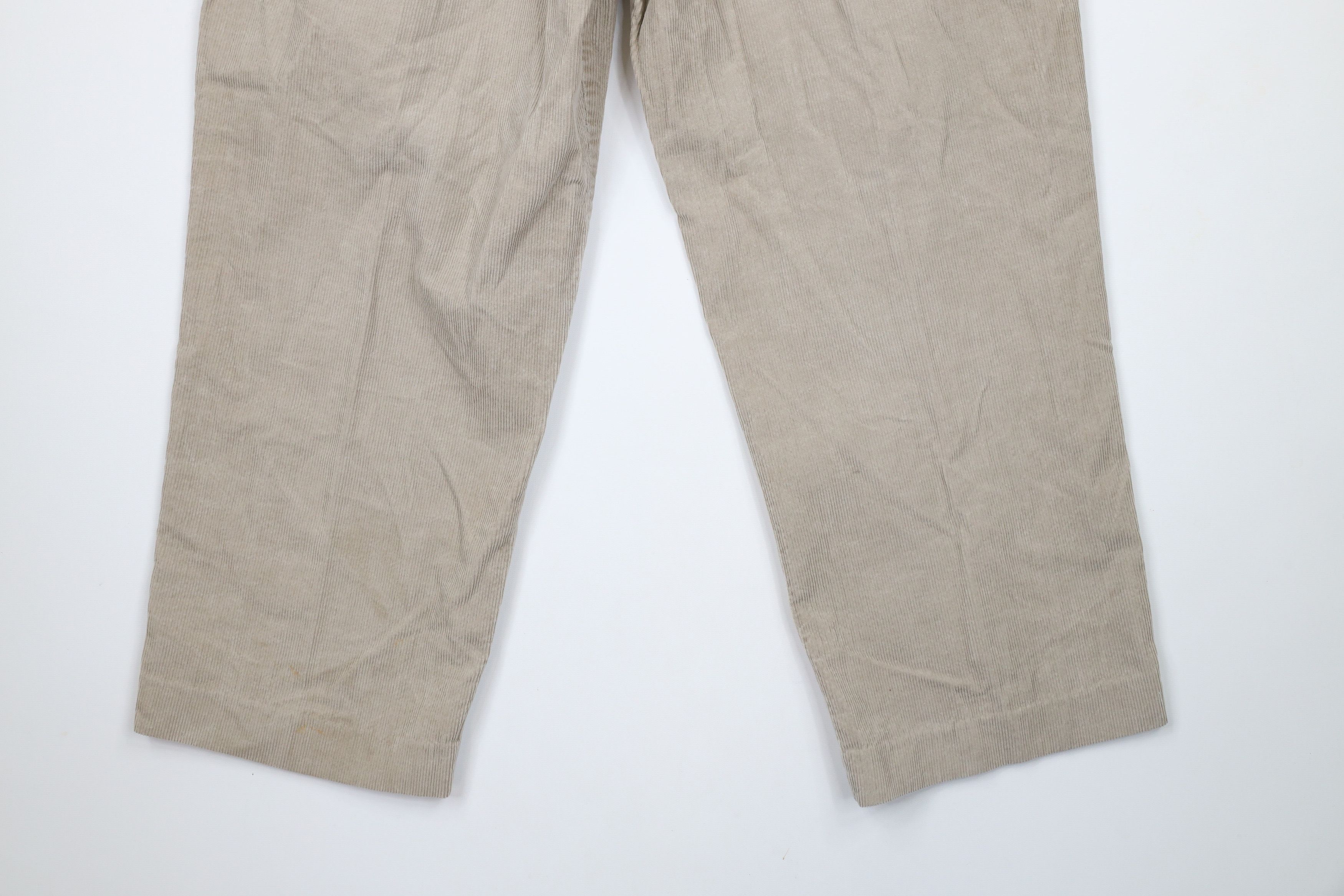 Vintage Vintage 90s Streetwear Pleated Wide Leg Corduroy Pants Beige Size US 32 / EU 48 - 12 Thumbnail
