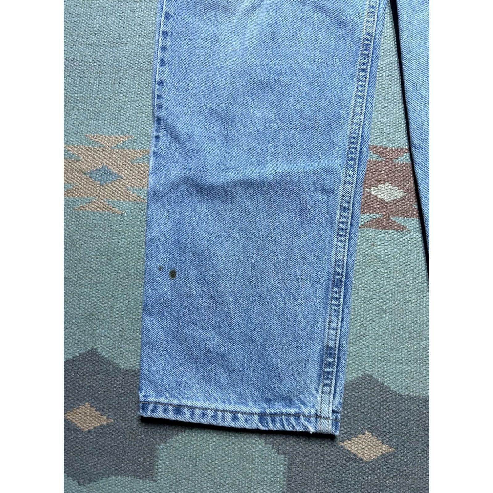 Levi's VINTAGE Levi’s 550 Jeans Relaxed Fit Skater Jeans Men 33x32 Light Wash USA Blue 90s Straight Mens Size US 33 - 2 Thumbnail