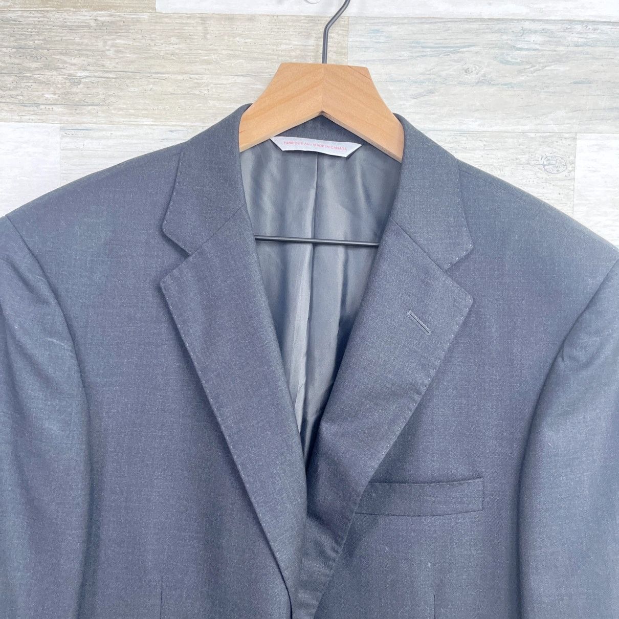 Samuelsohn Samuelsohn Wool Beckett Super 150s Suit Charcoal Mens 42R Size 42R - 3 Thumbnail