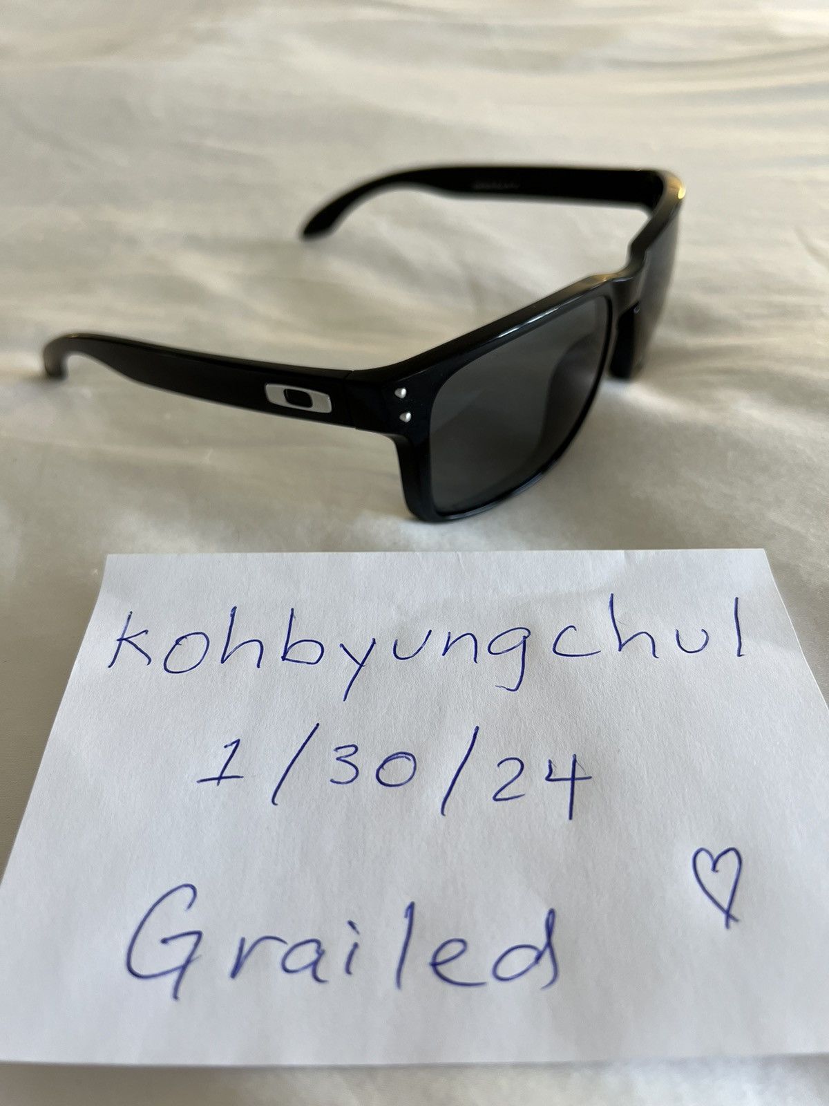 image of Polarized Oakley Holbrook Sunglasses in Black, Men's