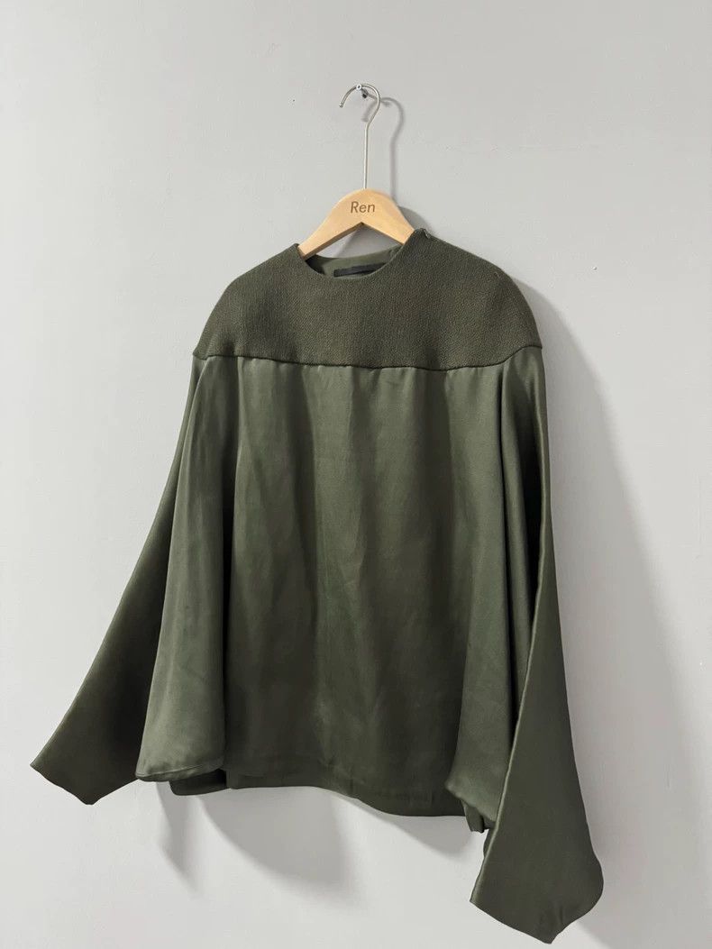 Haider Ackermann Haider Ackermann Olive green satin patchwork cloak Size S / US 4 / IT 40 - 6 Thumbnail