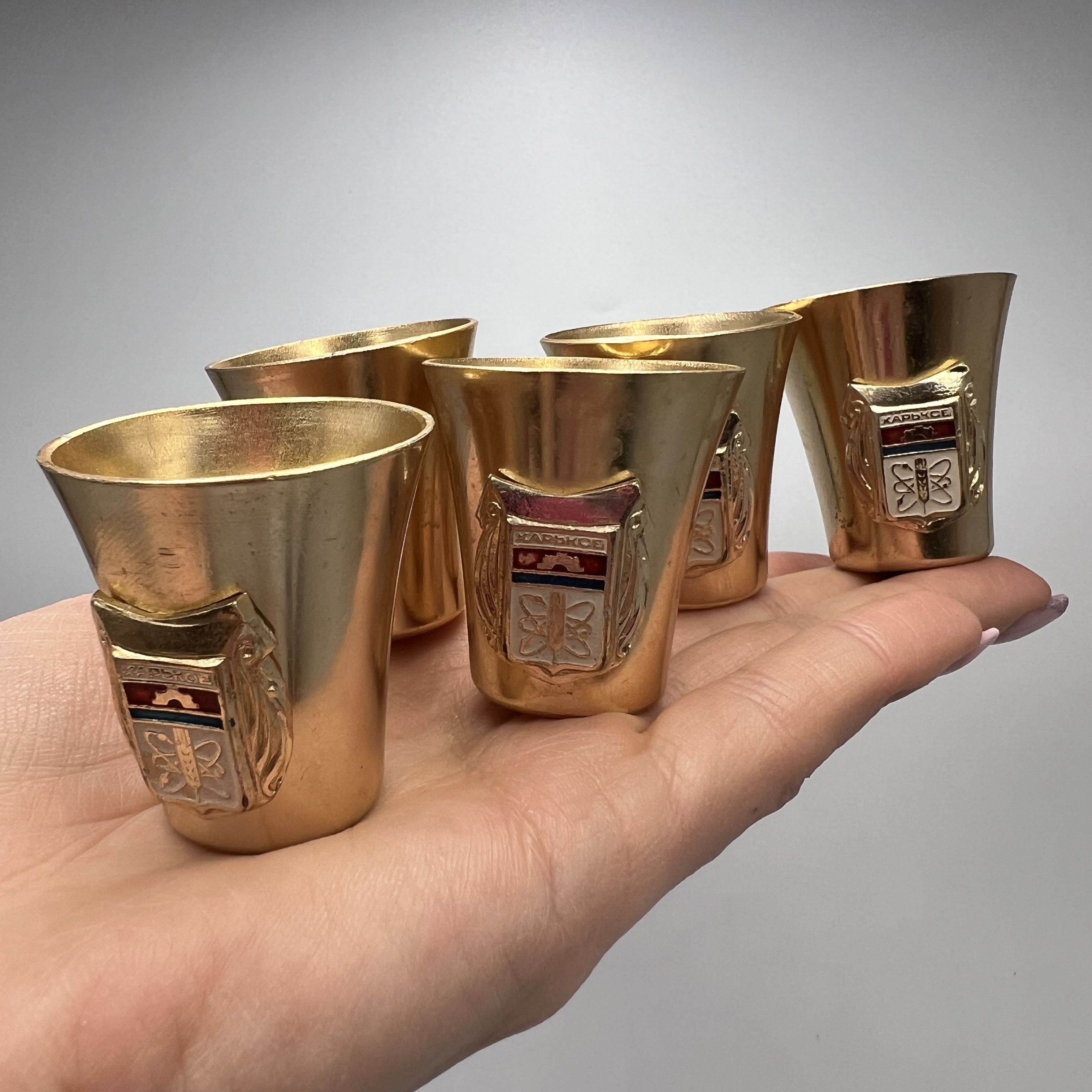 Vintage Vintage Soviet Mini Cups Glass 5 Stacks USSR Kharkov Size ONE SIZE - 8 Thumbnail