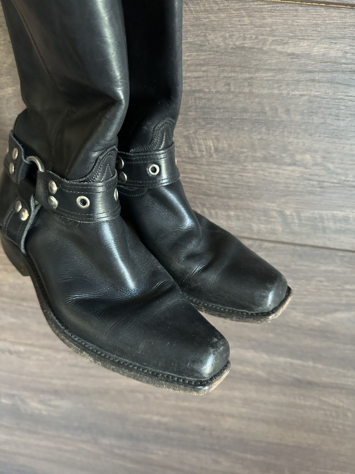 Sendra Vintage Sendra Black Leather Harness Biker Boots Sz 4,5 US Size US 4.5 / IT 34.5 - 10 Thumbnail