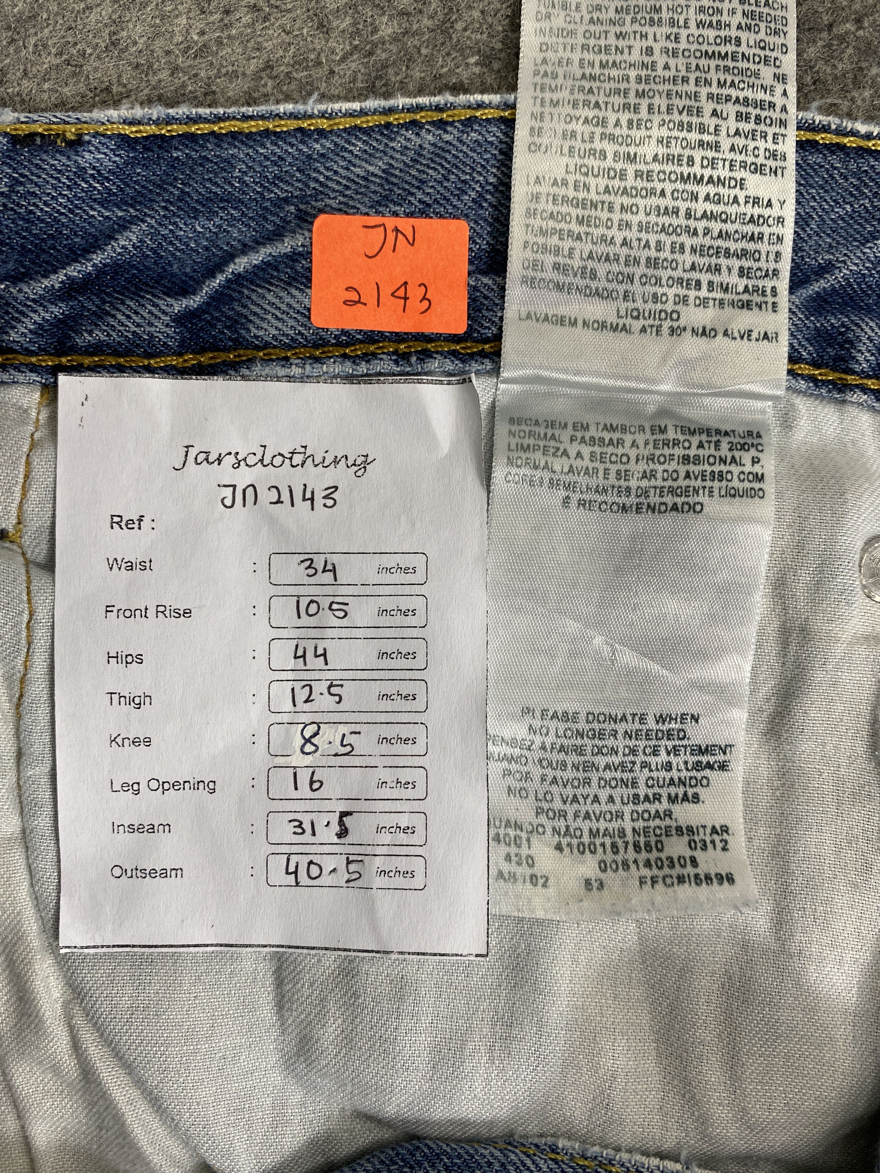 Levi's Blue Wash Vintage Levi's 514 Jeans 34x31.5 Denim JN2143 Size US 34 / EU 50 - 9 Thumbnail