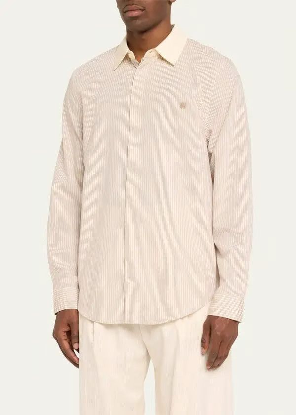 Amiri o1y0525 Striped Shirt in Beige Size US L / EU 52-54 / 3 - 3 Thumbnail