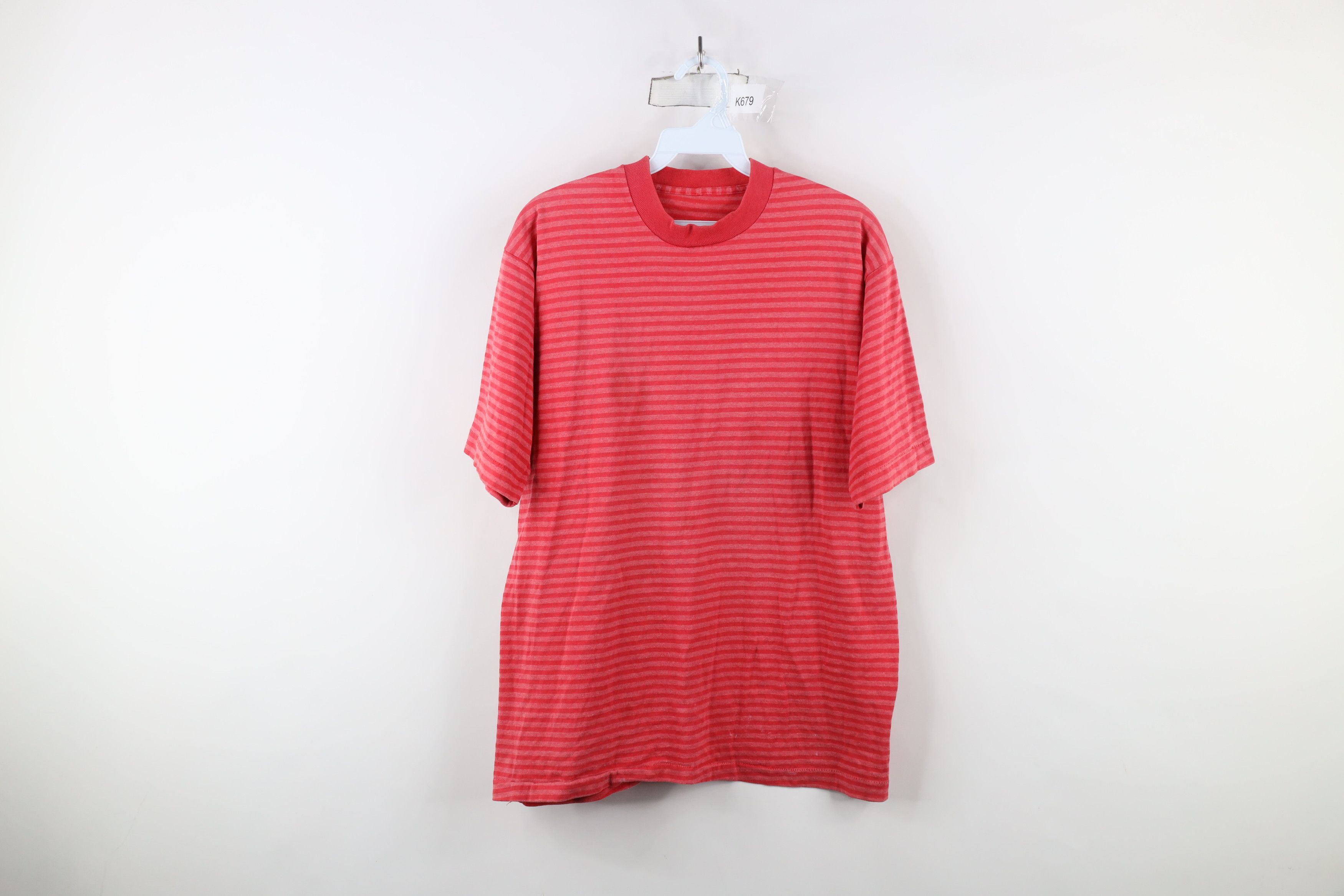 Vintage Vintage 90s Streetwear Blank Striped Short Sleeve T-Shirt Size US M / EU 48-50 / 2 - 1 Thumbnail