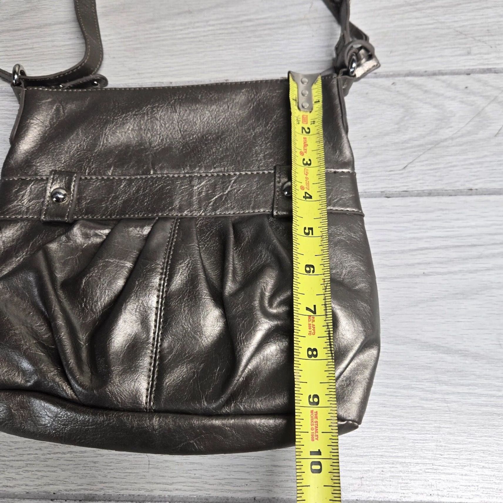 Vintage VINTAGE Style&co. Gray Silver Crossbody Purse Women Medium Faux Leather Women's Accessories 2000s Size ONE SIZE - 8 Thumbnail