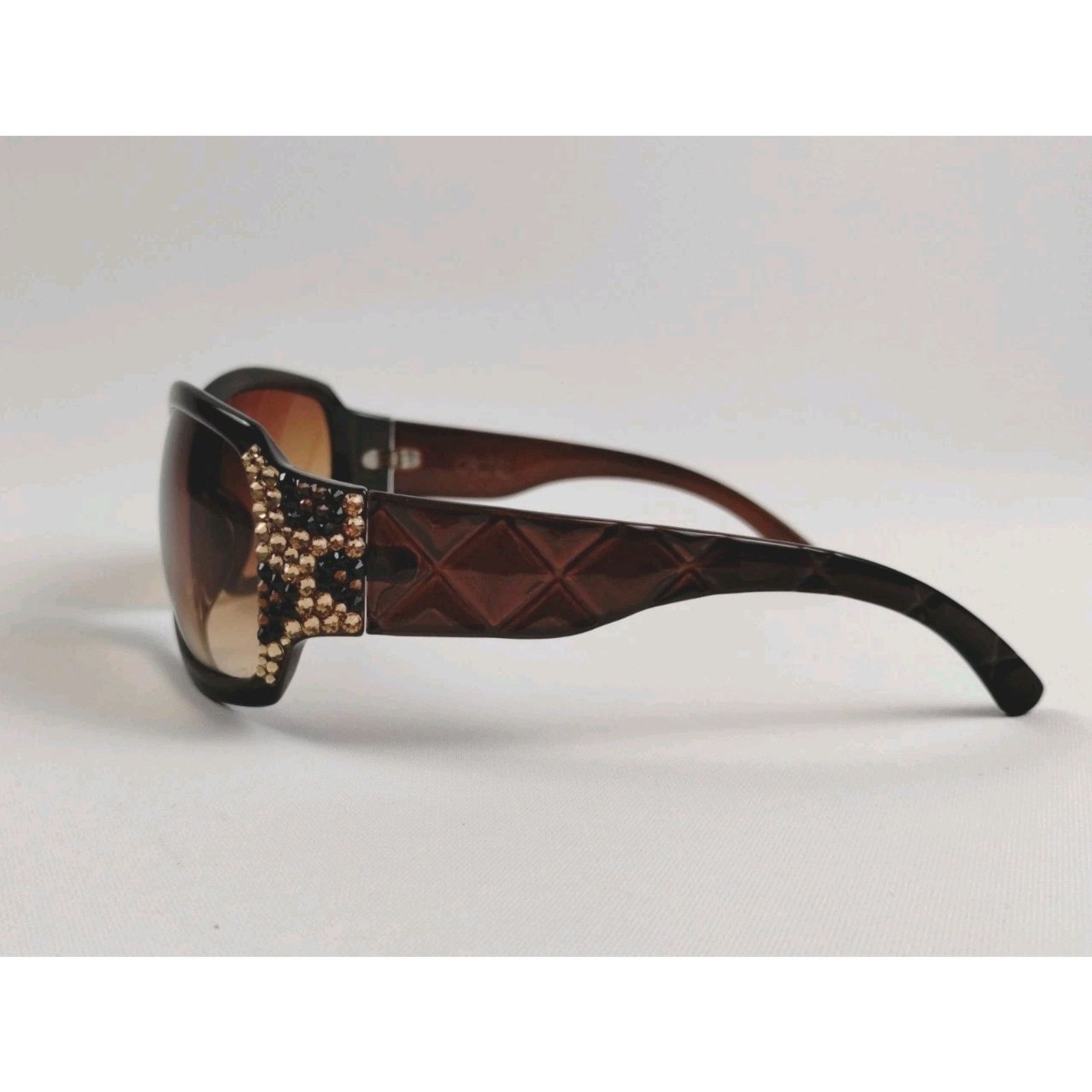 Vintage Cache Square Wrap Around Sunglasses - Square Glasses/Leopard Size ONE SIZE - 4 Thumbnail