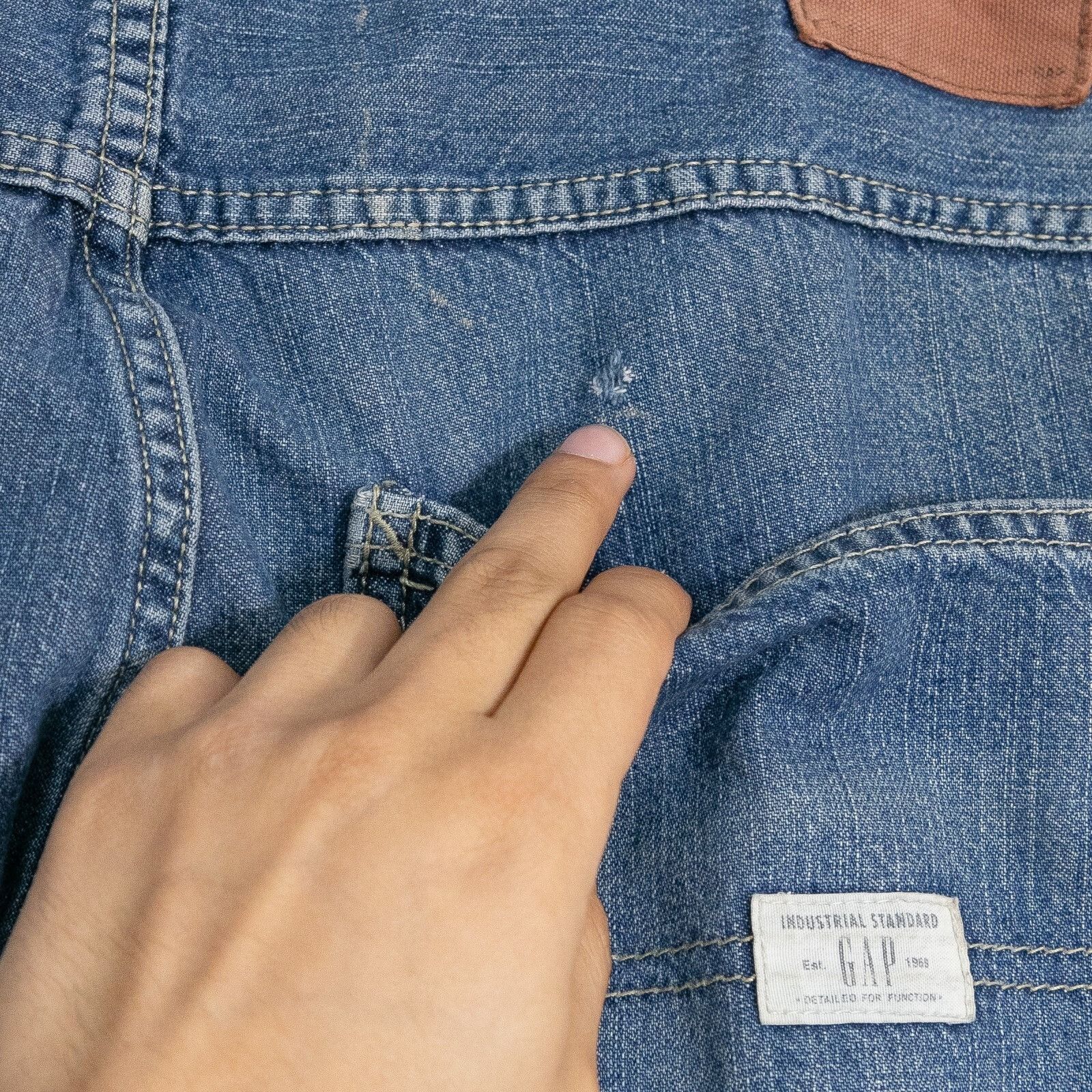 Gap × Vintage Vintage Gap Carpenter Baggy Jeans 34x31 - Distressed Relaxed Size US 34 / EU 50 - 9 Thumbnail