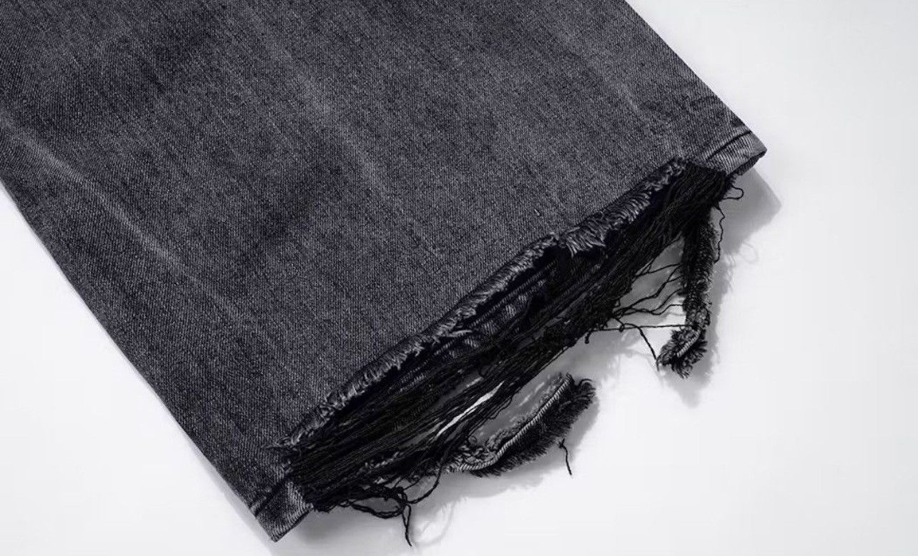 Japanese Brand Black Washed Damage Baggy jeans Size US 34 / EU 50 - 6 Thumbnail