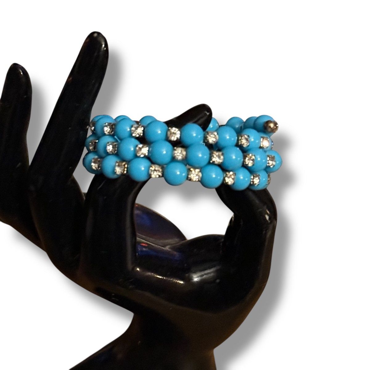Other Blue bead and rhinestone wrap bracelet Size ONE SIZE - 2 Thumbnail