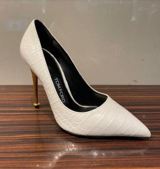 Tom Ford o1w1db11224 W2033T Croc-effect Leather Pumps in White Size US 6 / IT 36 - 1 Preview