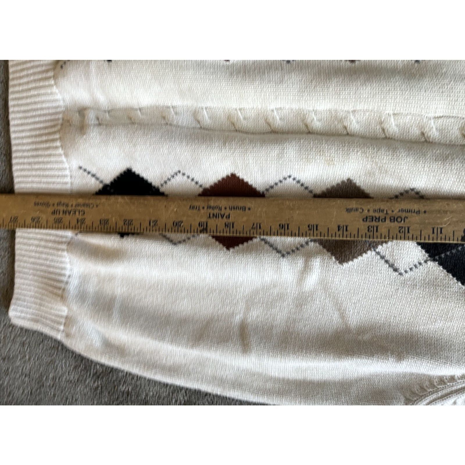 Dockers Dockers Sweater Men's Argyle Long Sleeve Size Large White Preppy Size US L / EU 52-54 / 3 - 5 Thumbnail