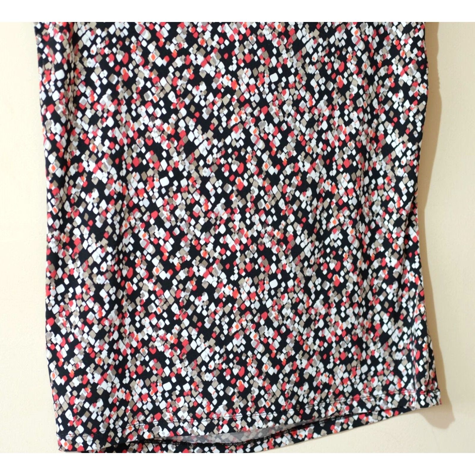 Liz Claiborne LIZ CLAIBORNE Short Sleeve Stretch Blouse Cowl Neck Size L Multicolor Polyester/Spandex Womens Blouse Shirts 21" Bust 24.5" Length Size L / US 10 / IT 46 - 7 Thumbnail