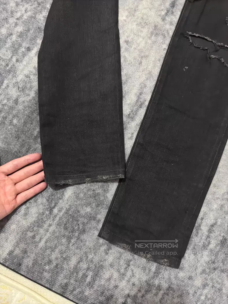 Saint Laurent Paris Saint Laurent Paris Coated Wax Cracked Destroyed Denim Pan Size US 30 / EU 46 - 5 Thumbnail