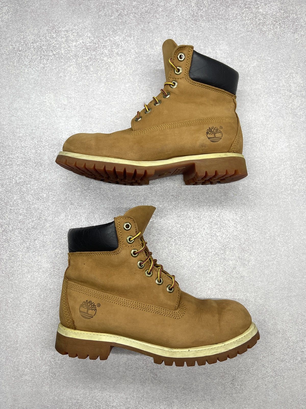 Timberland Mens Vintage Timberland Leather Boots Beige Combat Rubber Size US 8.5 / EU 41-42 - 2 Thumbnail