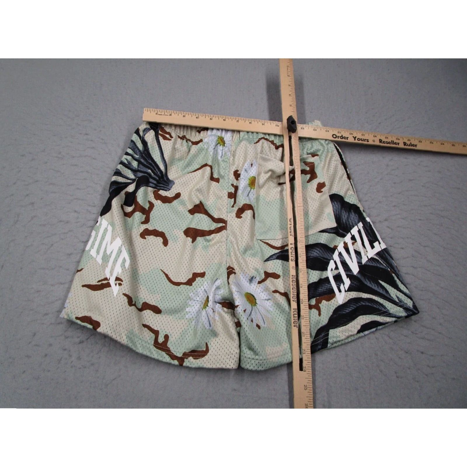 Vintage Civil Regime Shorts Mens Small Green Camo Floral 4" Basketball Active Streetwear Size US 29 - 6 Thumbnail
