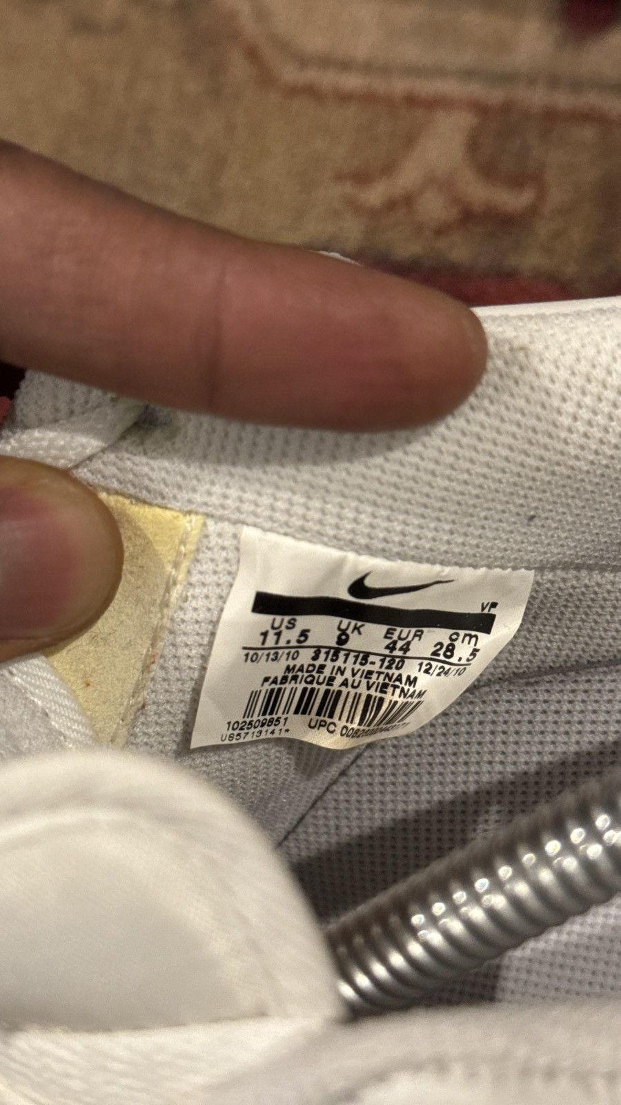 Nike Air Force 1 ‘07 Premium White/Metallic - Mens 10/ Women 11.5 Size US 10 / EU 43 - 7 Thumbnail