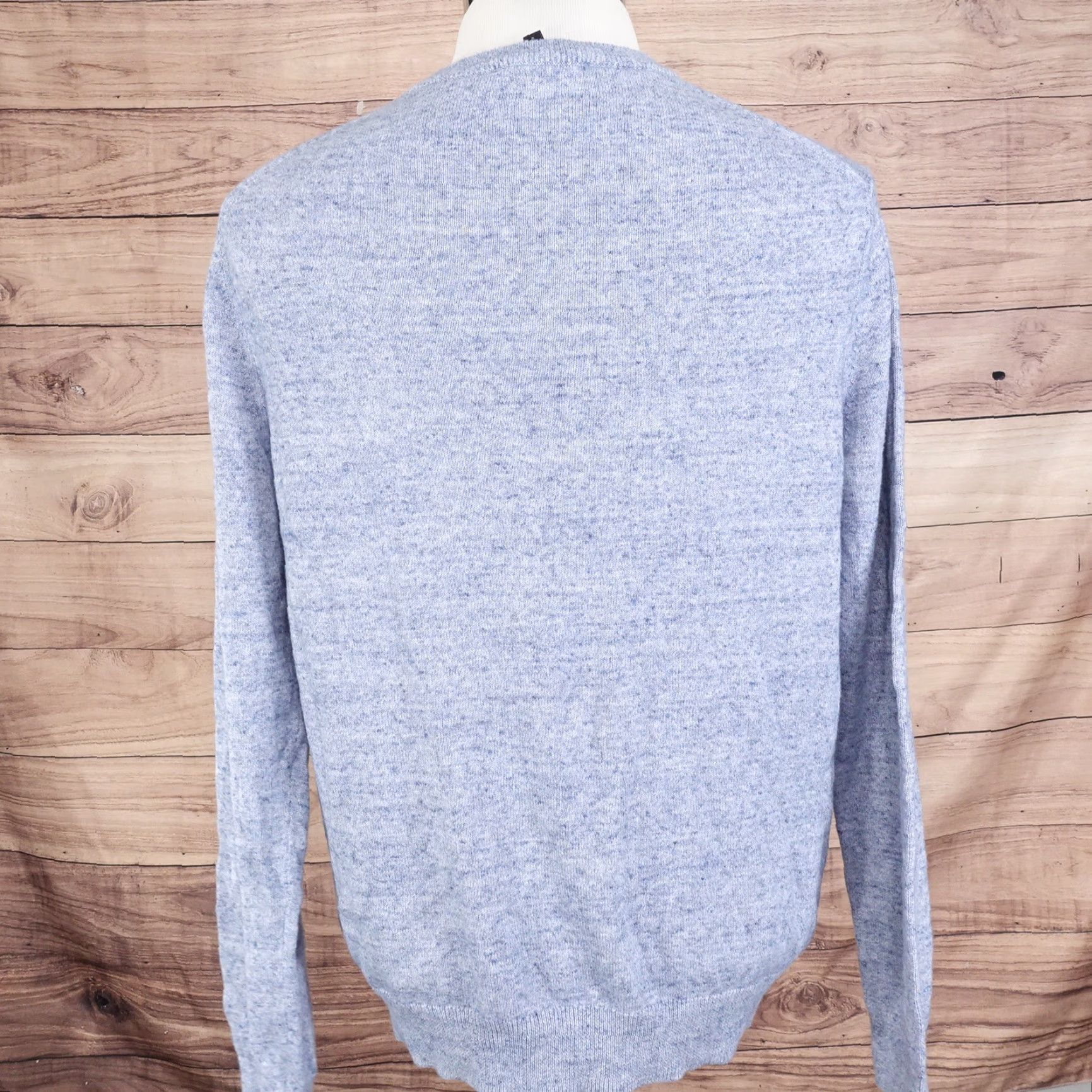 Express EXPRESS Cotton Pullover V-Neck Sweater Mens Large Blue Regular Fit Size US L / EU 52-54 / 3 - 4 Thumbnail