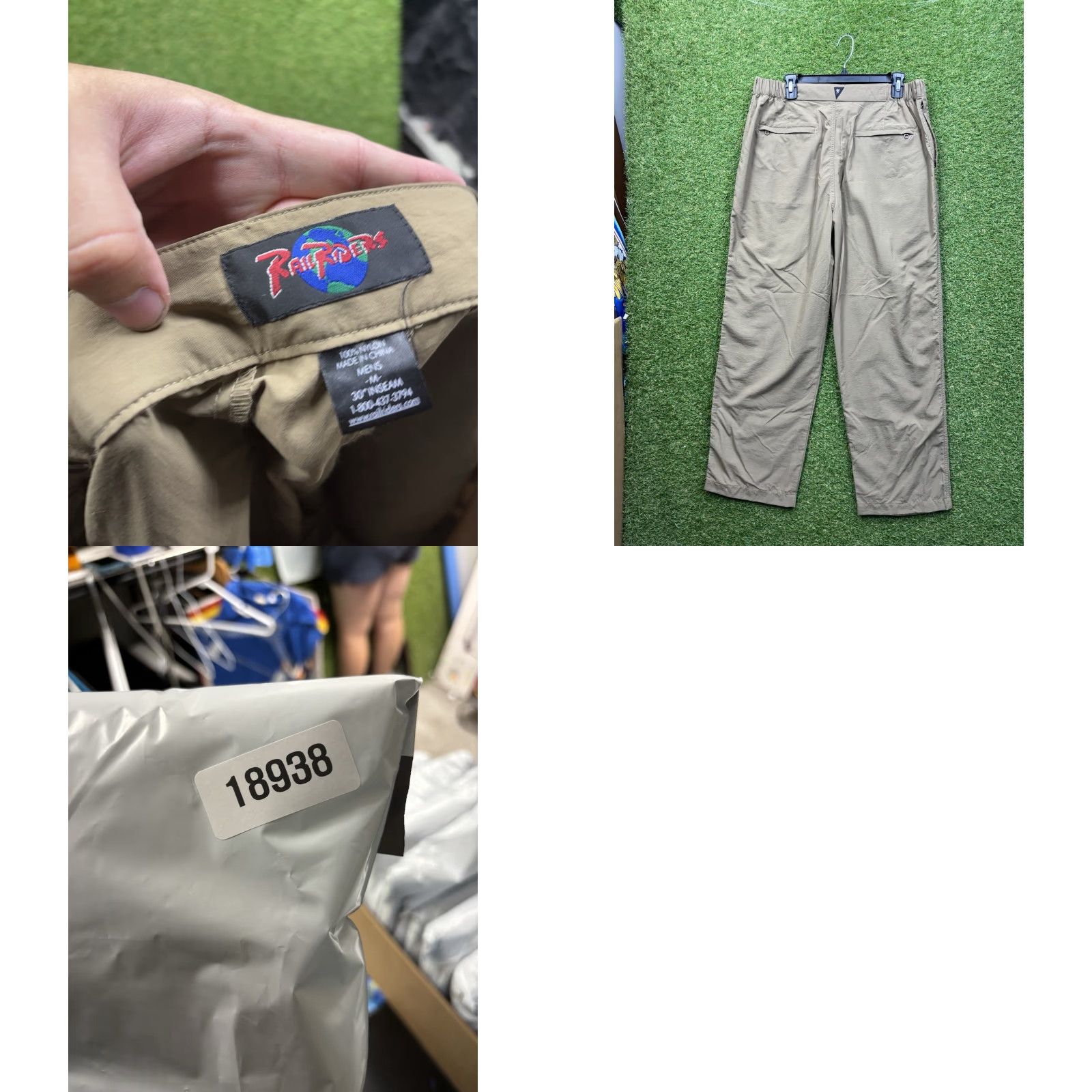 Doublet RailRider Nylon Hiking Pants Mens Medium Brown Elastic Waist Casual Travel 32 in Size US 31 - 8 Thumbnail