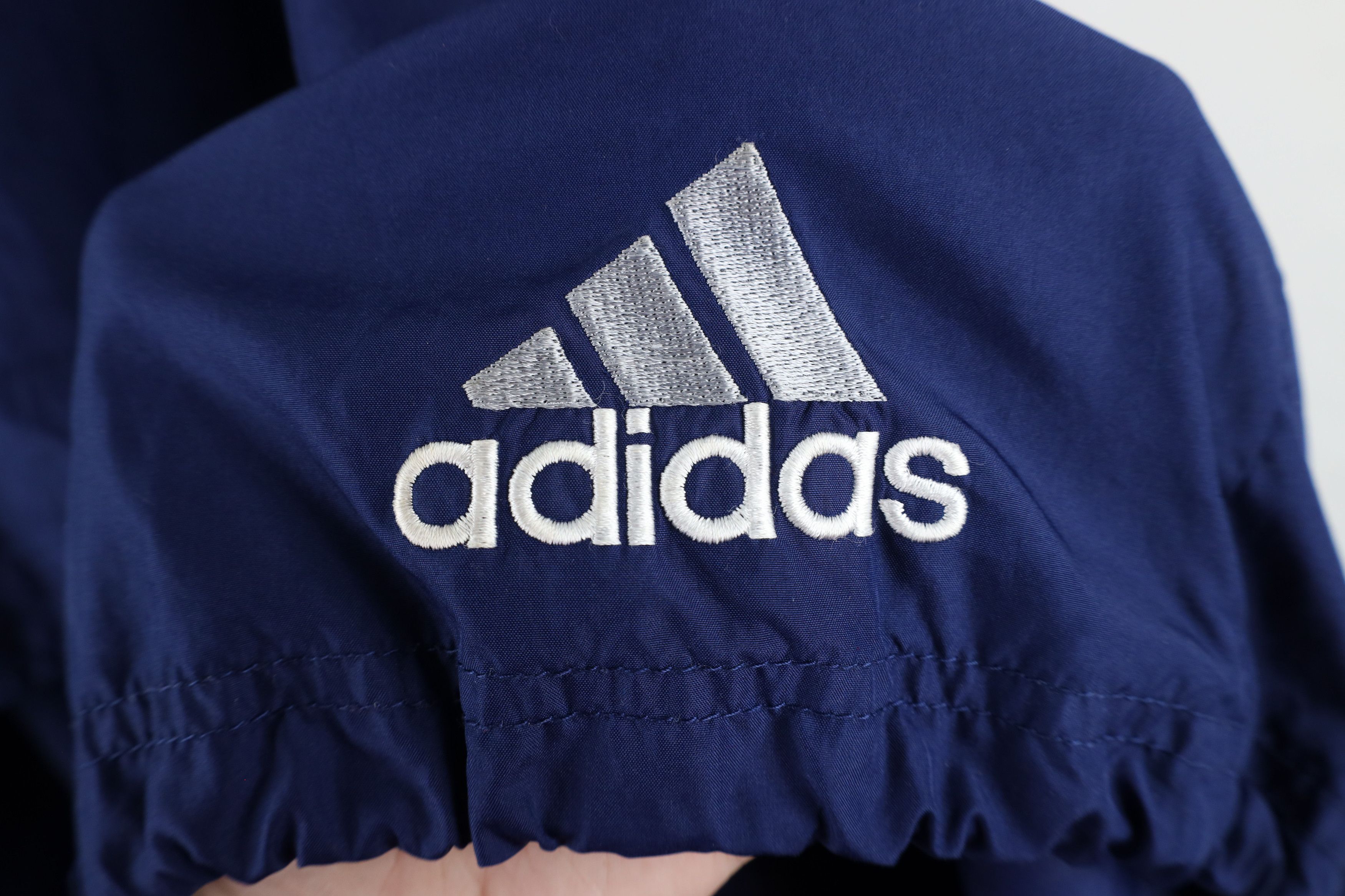 Adidas × Vintage Vintage 90s Adidas Out Snap Button Windbreaker Jacket Blue Size US XXL / EU 58 / 5 - 11 Thumbnail
