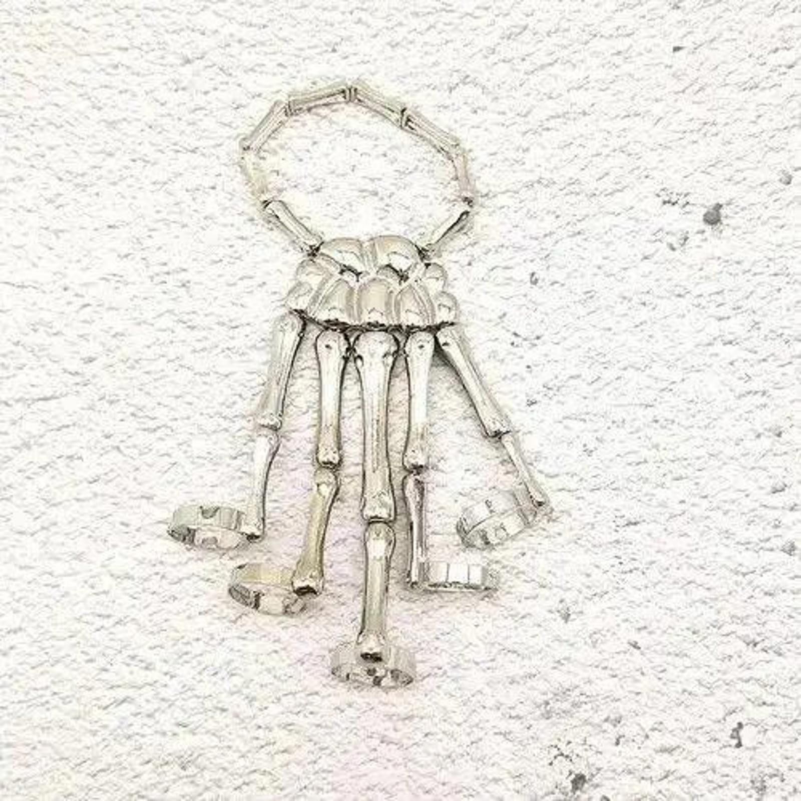 Jewelry Skeleton and Bracelet Bones Goth Human Jewelry Chrome Size ONE SIZE - 2 Thumbnail