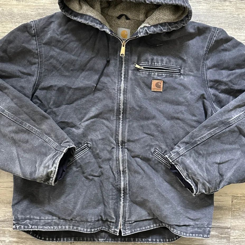 Carhartt Vintage Carhartt J141BLK Black Sherpa Lined Hooded Jacket Size US XL / EU 56 / 4 - 2 Thumbnail