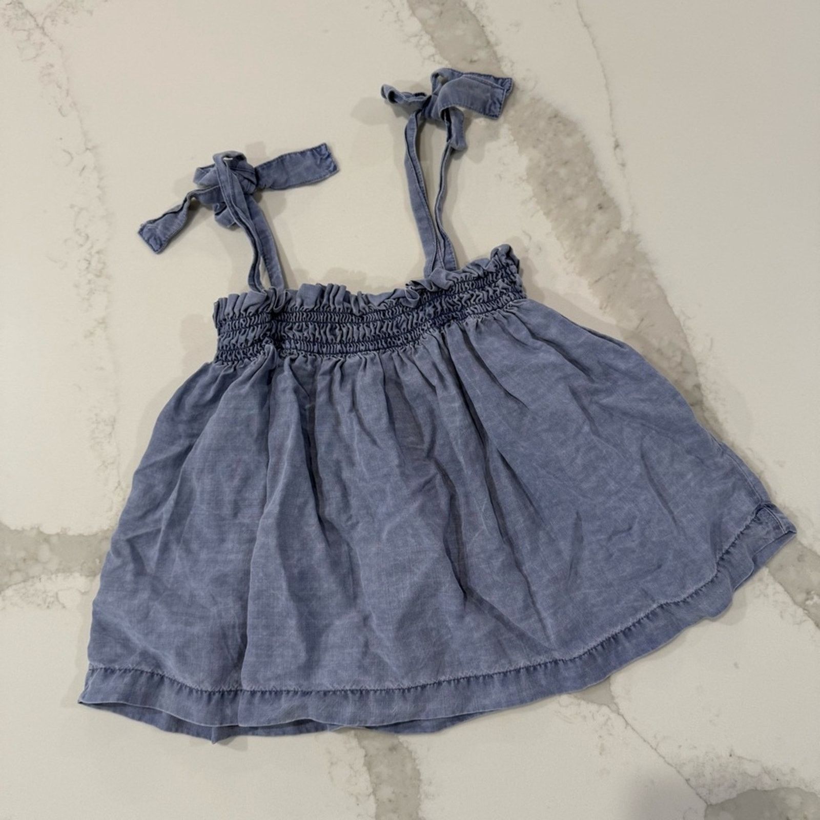 Anthropologie Anthropologie Cloth & Stone Ruffle Chambray Tank Women Small Size S / US 4 / IT 40 - 7 Thumbnail