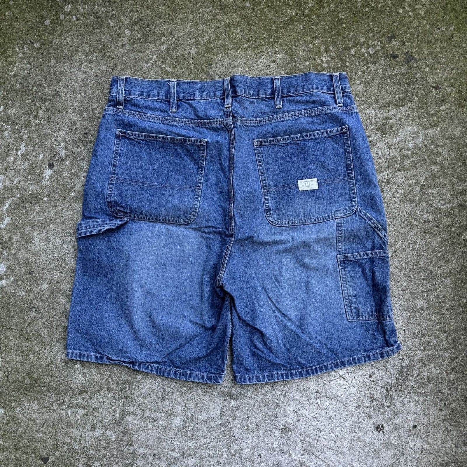Gap Vintage Y2K Gap Faded Baggy Carpenter Skater Jean Shorts Size US 38 / EU 54 - 1 Thumbnail