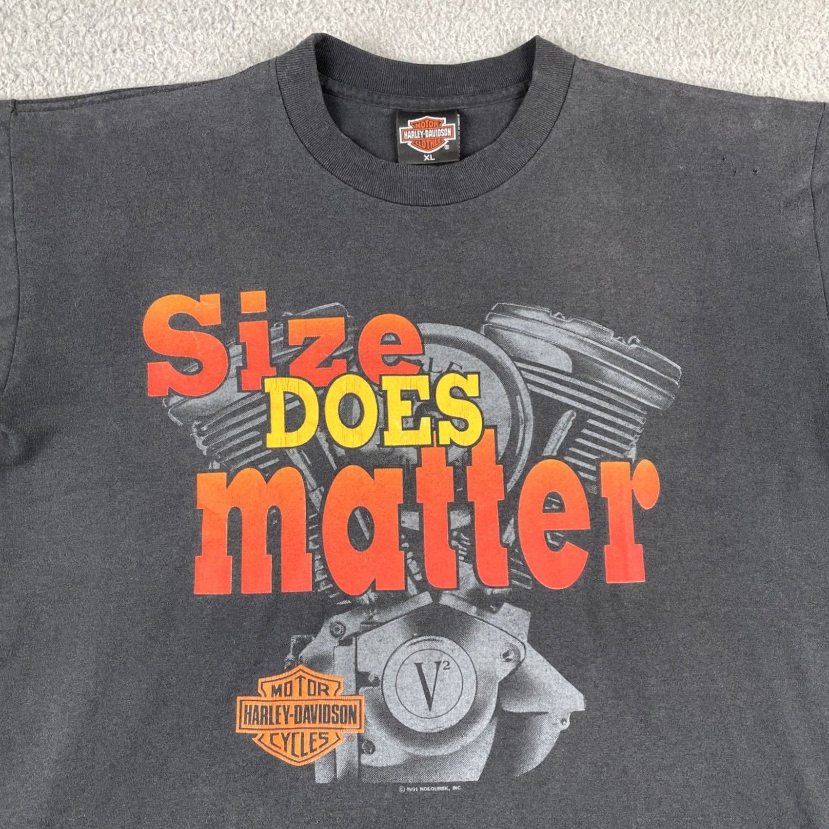 Harley Davidson VINTAGE Harley Davidson Shirt XL Black 90s USA Made Size XL Short Sleeve Crew Neck Men Size US XL / EU 56 / 4 - 2 Thumbnail