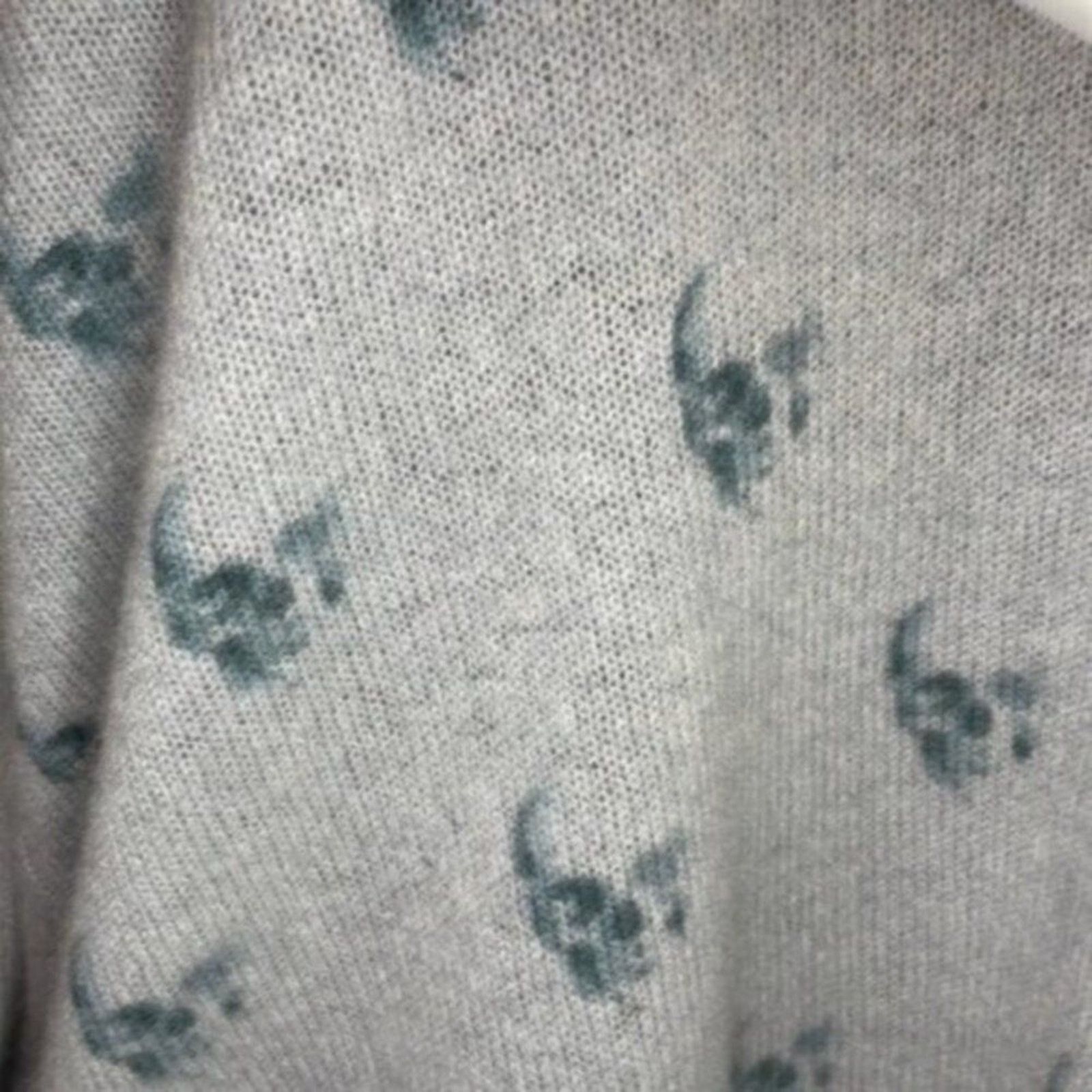 360Cashmere Skull Cashmere Indie Skull Print Sweater Teal S Size S / US 4 / IT 40 - 2 Thumbnail