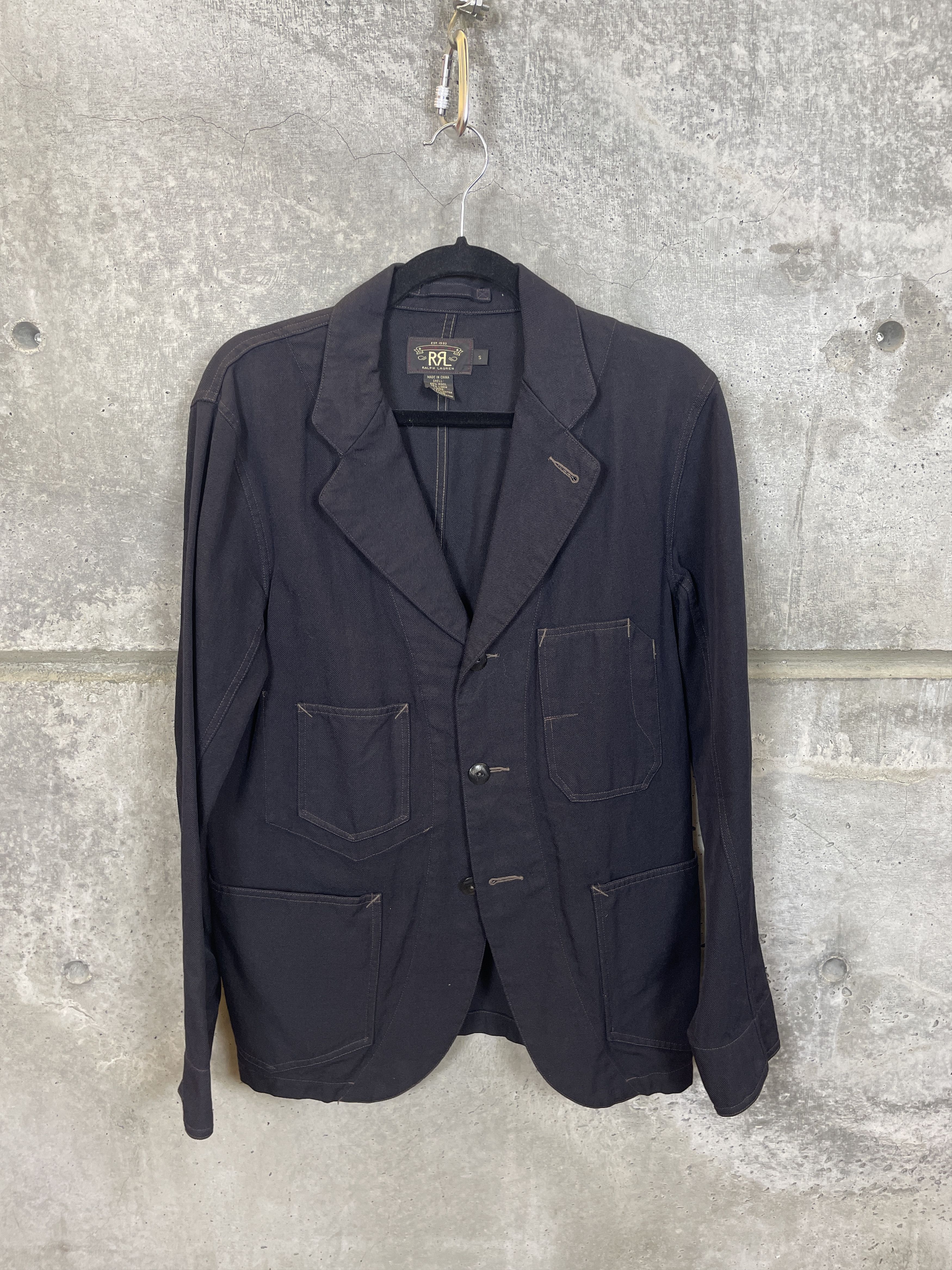 RRL Ralph Lauren Black Wool Sport Coat Jacket blazer