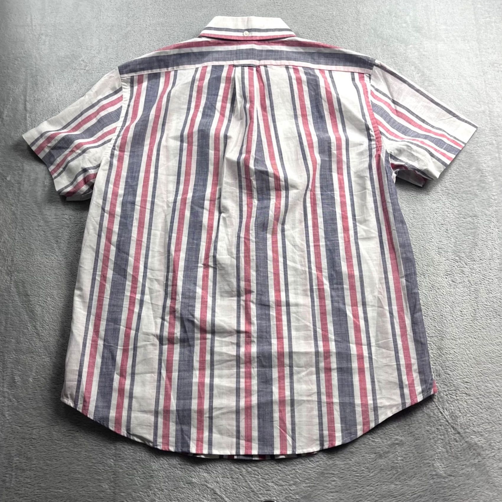 シャツ Todd Snyder Albiate Mens Large Red White Blue Striped Short Sleeve