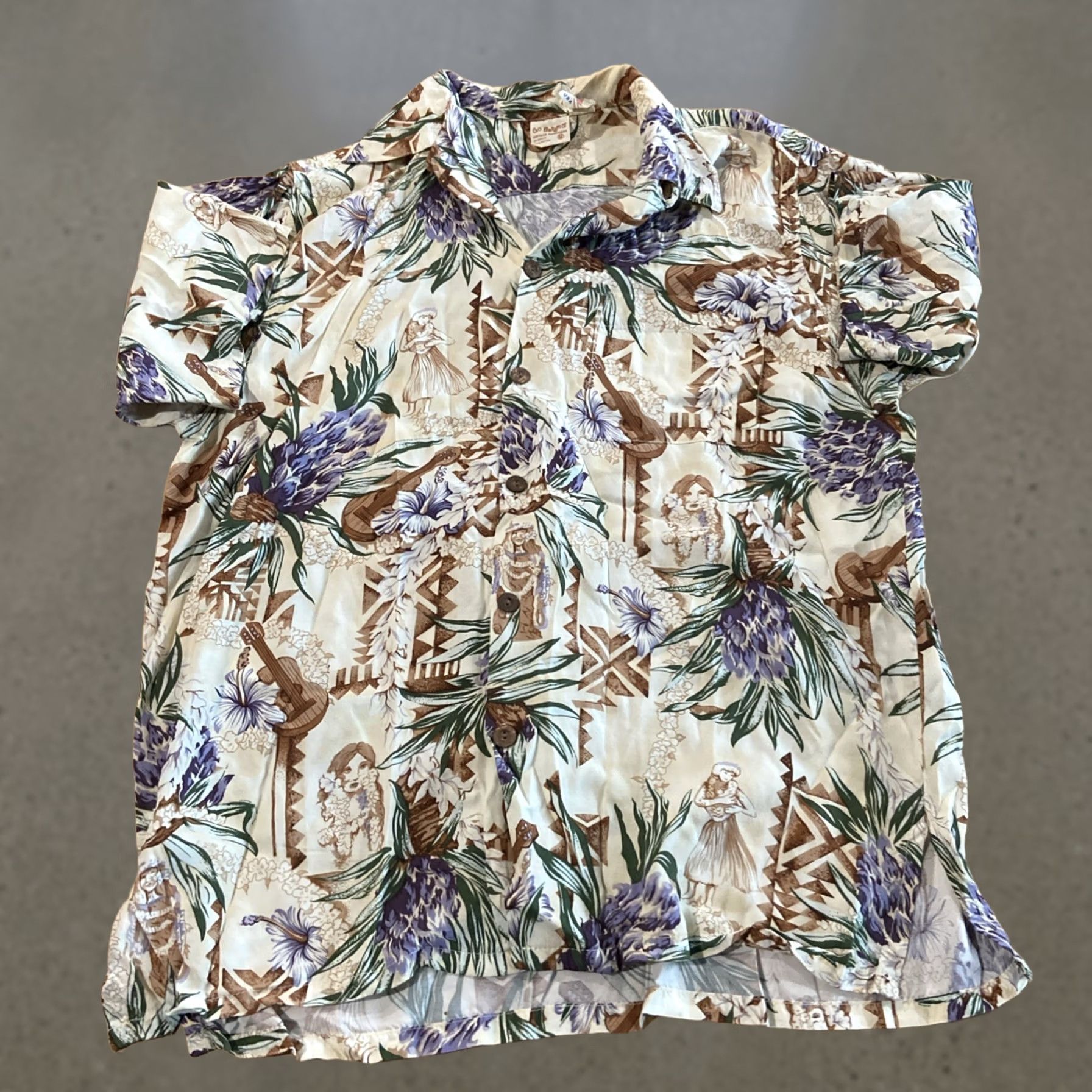 Vivobarefoot VTG Go Barefoot Shirt Men’s Large Collared Short Sleeve Floral Hawaiian Aloha Button-Up Size US M / EU 48-50 / 2 - 1 Thumbnail