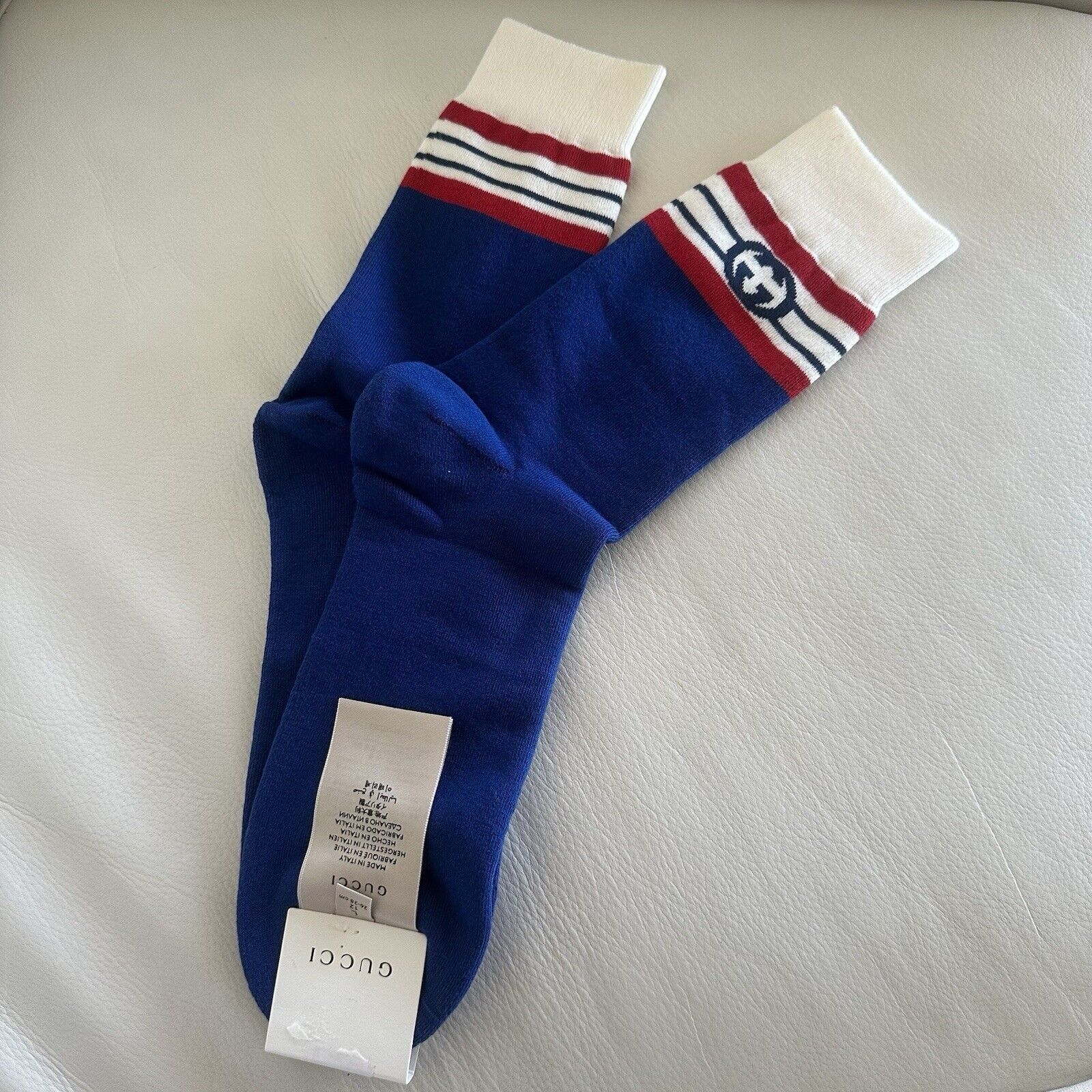 Gucci NWT Gucci Socks FELPONGE 676824 4G293 Interlocking G Stripe Size ONE SIZE - 4 Thumbnail