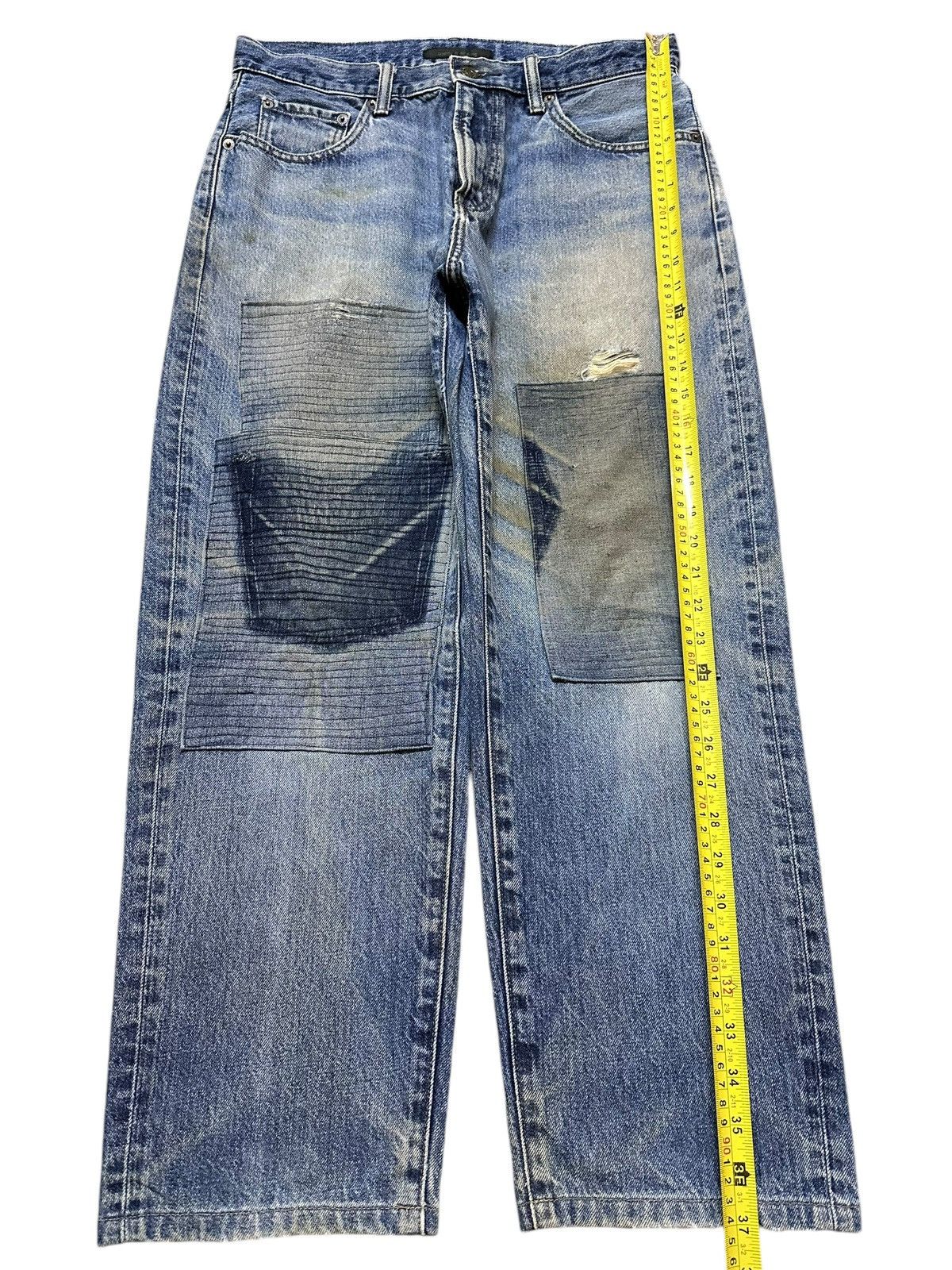 Japanese Brand Vintage Japanese Brand Blue Wash Style Patches Jeans Size US 31 - 12 Thumbnail