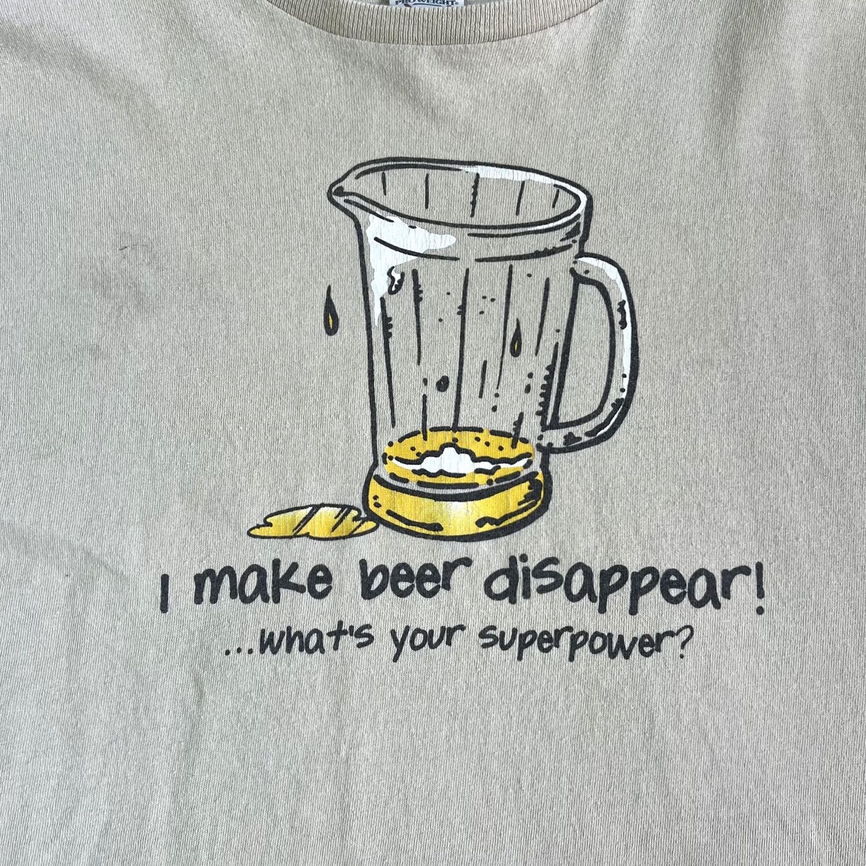 Vintage Y2K Beer Shirt Mens 3XL Funny I Make Beer Disappear Drinking Superpower Tee Size US XXL / EU 58 / 5 - 2 Thumbnail
