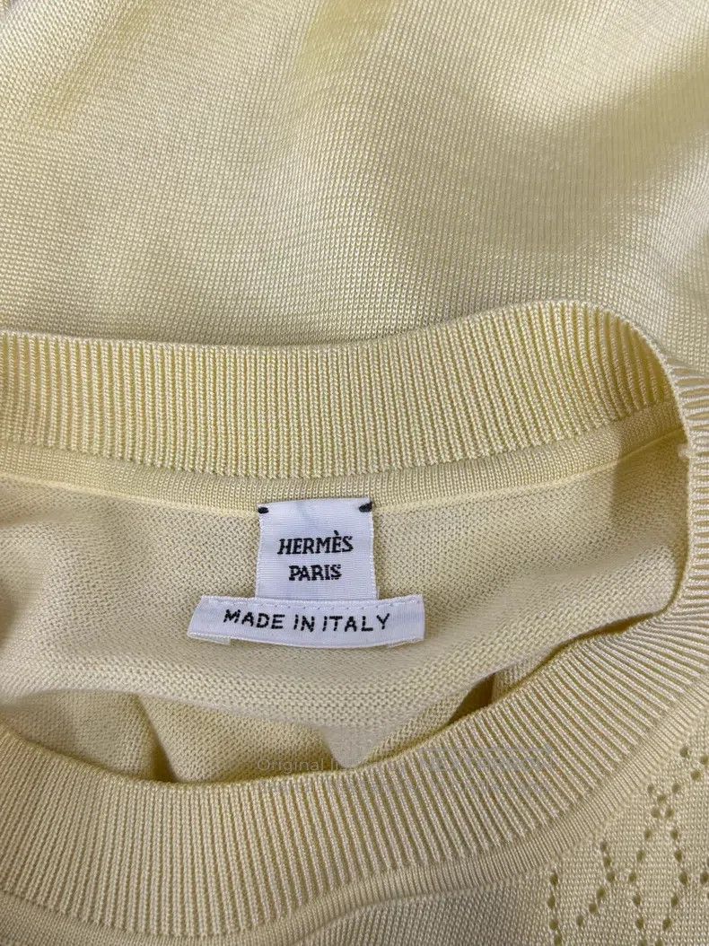 Hermes Hermes Yellow textured knit short-sleeve Size XXS / US 00 / IT 34 - 4 Thumbnail