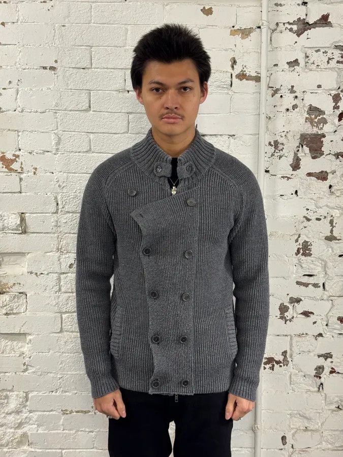 Daniele Alessandrini Daniele Alessandrini Grey Officer Buttoned Cardigan Sweater Size US M / EU 48-50 / 2 - 2 Thumbnail