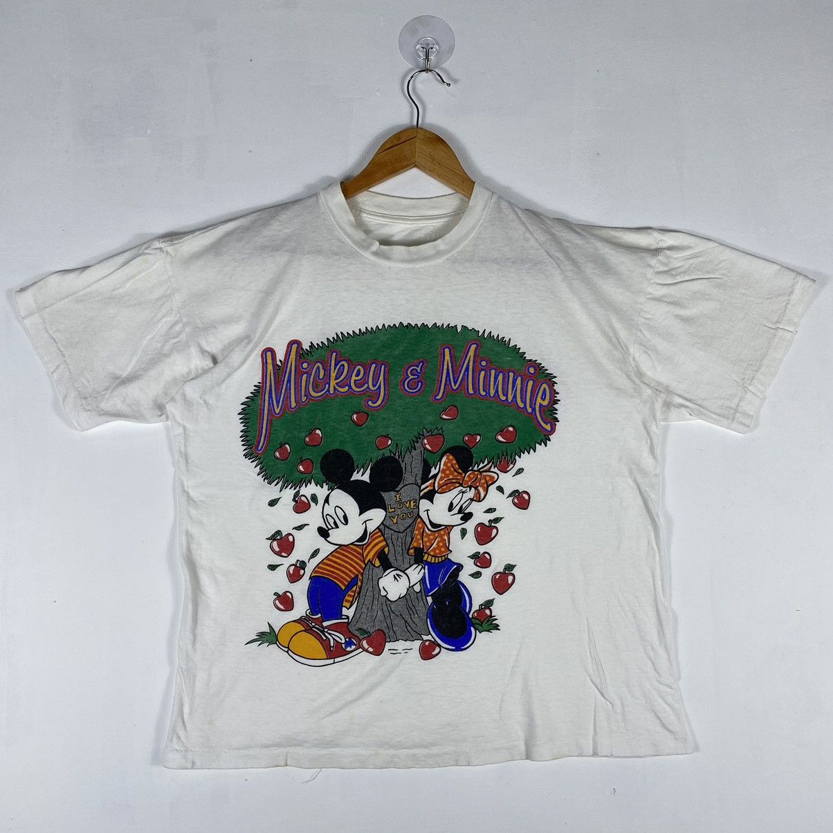 Mickey Mouse × Vintage Vintage 80's MICKEY & MINNIE I Love You Cartoon Graphic Tee Size US L / EU 52-54 / 3 - 2 Thumbnail