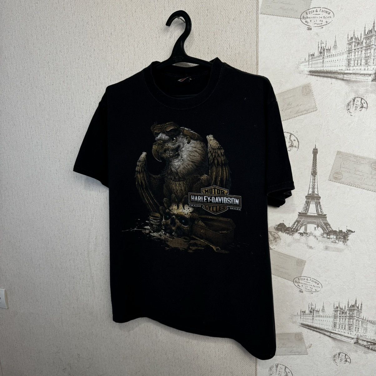 Harley Davidson × Vintage Vintage Harley Davidson T shirt Eagle South Africa L Black Size US L / EU 52-54 / 3 - 4 Thumbnail