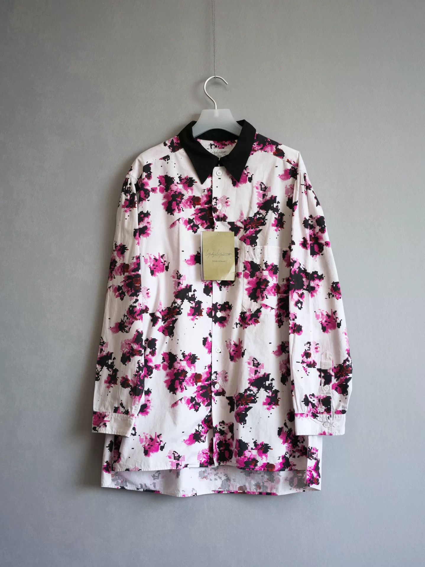 Yohji Yamamoto Yohji Yamamoto Floral Shirt with Black Collar Size L / US 10 / IT 46 - 1 Thumbnail