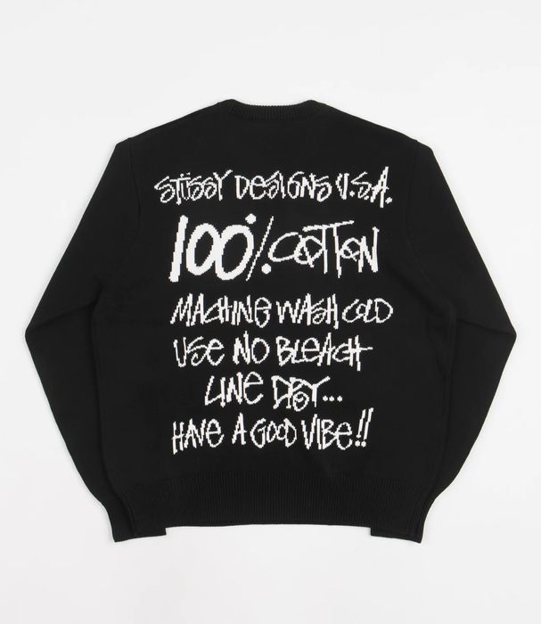 Stussy Stussy Care Label Knit Sweater Black | Grailed