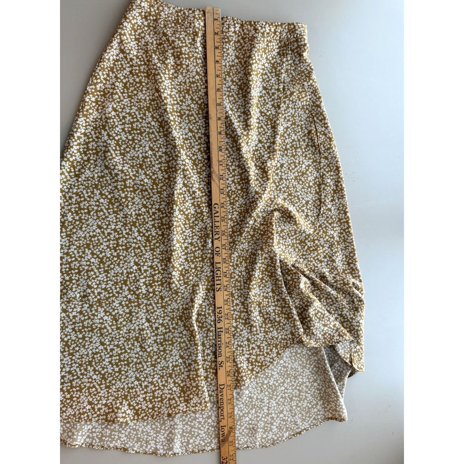 Vintage Wishlist Skirt Midi Floral Yellow White Chiffon Ruffle Elastic Waist Boho Cottagecore Womens S Size 28" / US 6 / IT 42 - 7 Thumbnail