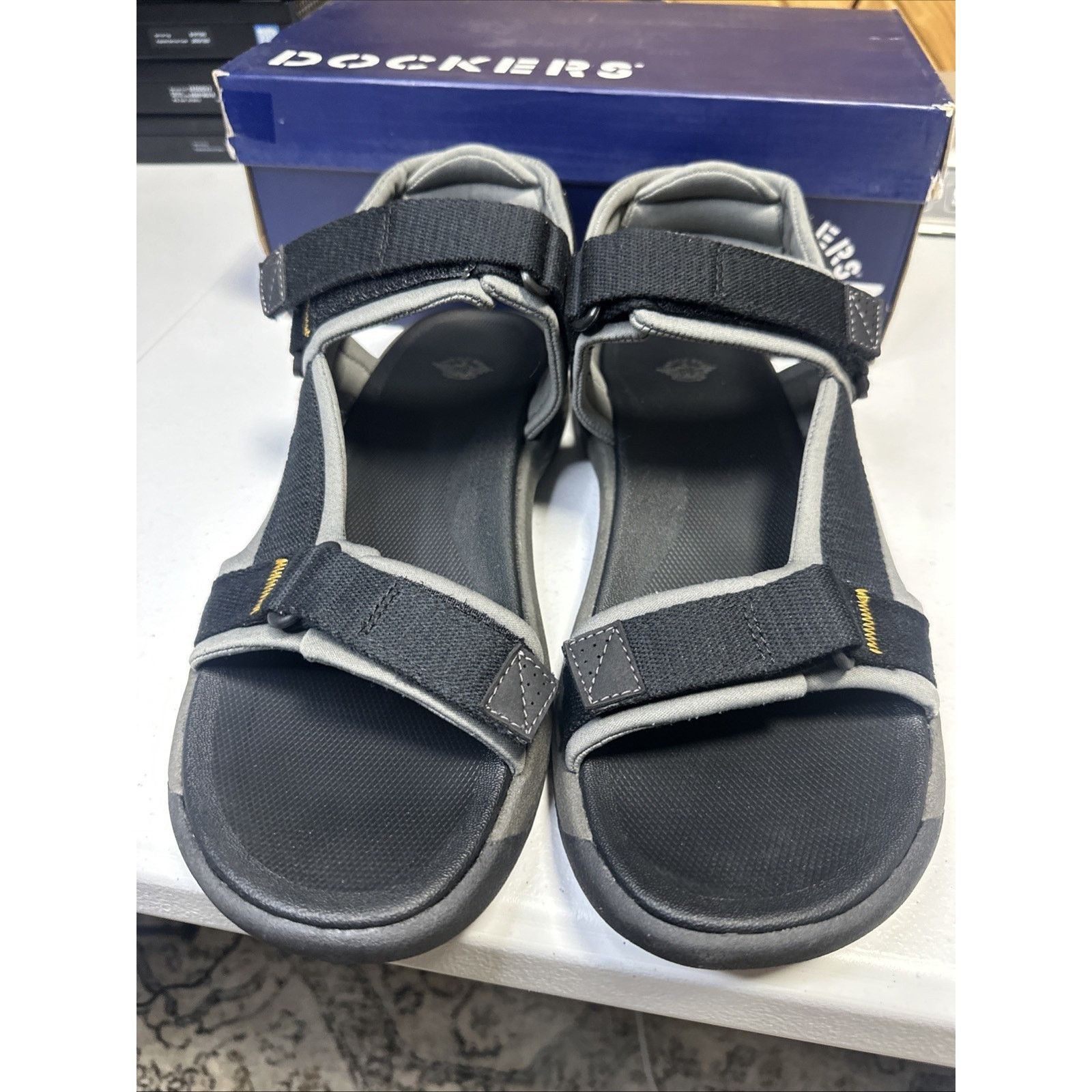 Dockers Size 13 Men's Dockers Zander Sandals Hook Loop Black Hiking Size US 13 / EU 46 - 4 Thumbnail