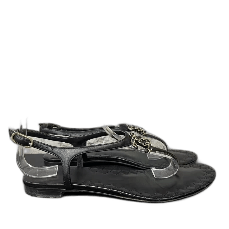 Chanel Chanel Black Sandals Size 36 -2505 Size US 5.5 / EU 38 - 1 Thumbnail